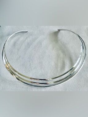 3 BAND SILVER CHOKER/ VINTAGE HAN 925 THAILAND/ 5x5